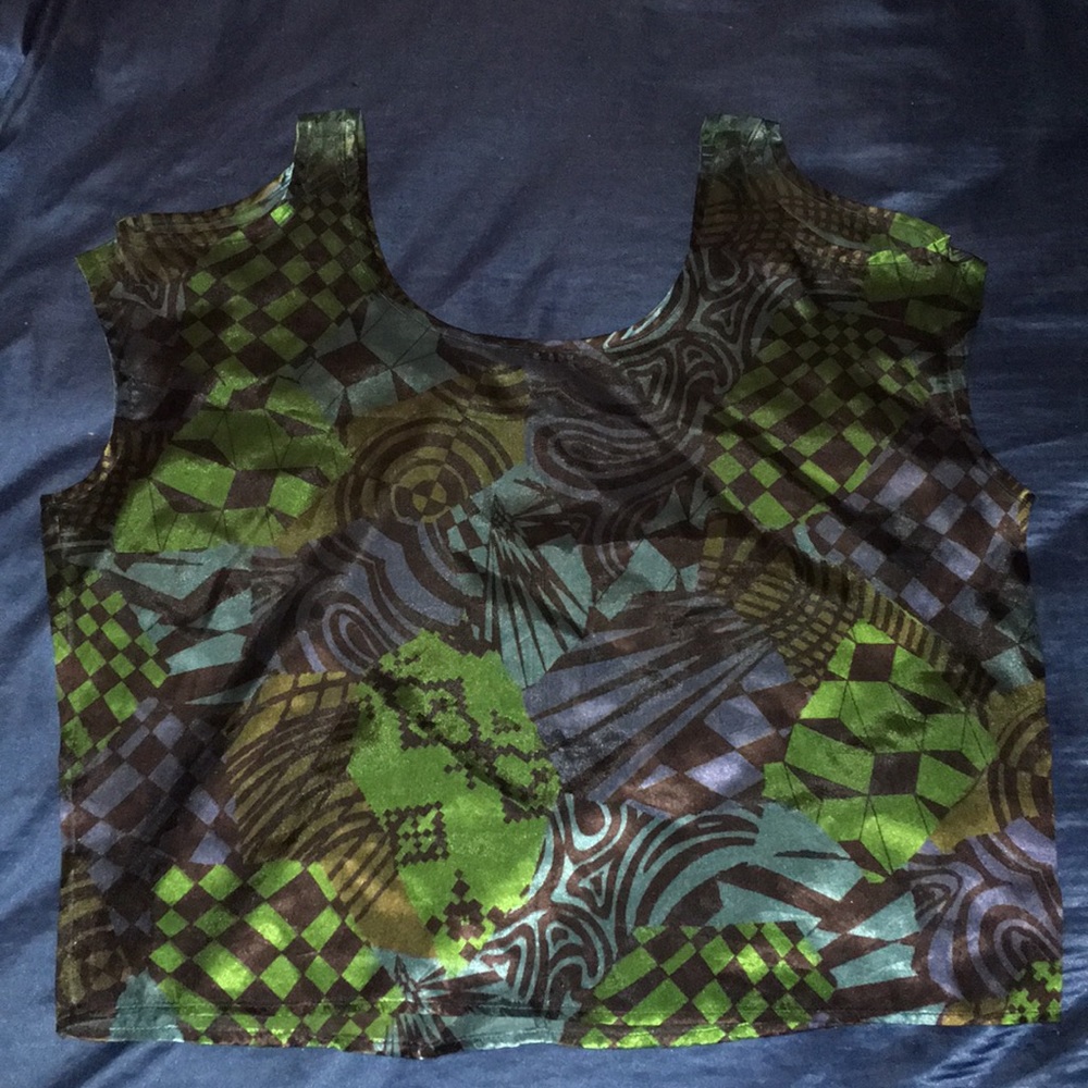 Vintage silk shoulder cut out top